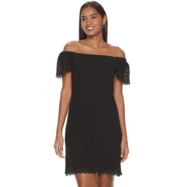 Women's ELLE™ Scalloped Off-Shoulder Dress