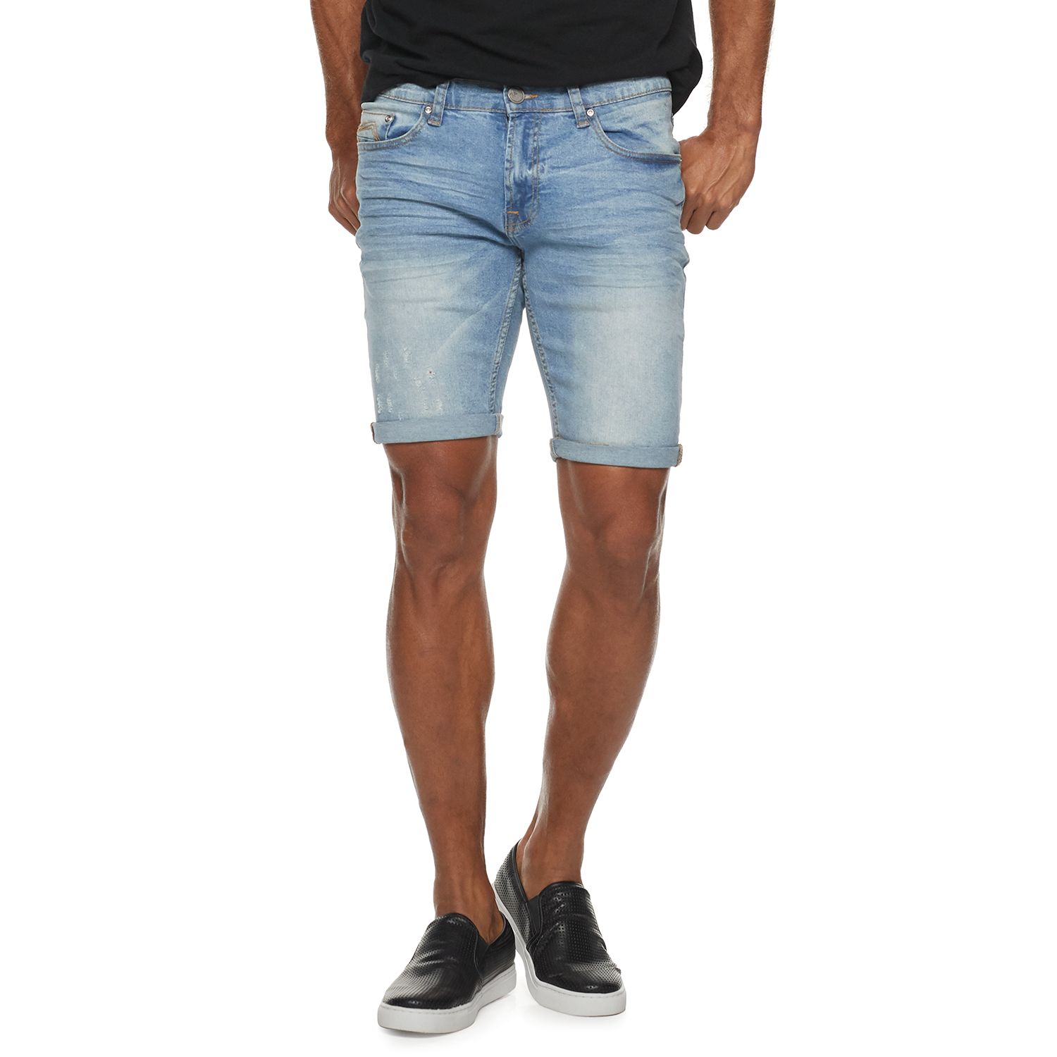 rolled up jean shorts mens