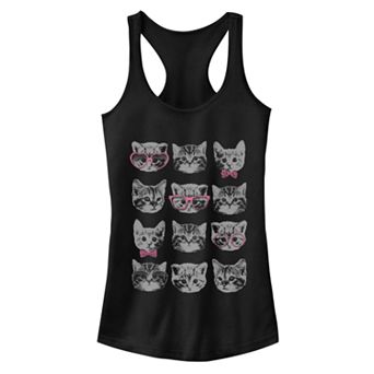 Juniors' Fifth Sun Kitty Cat Accessory Cute Ideal Racerback Tank Top