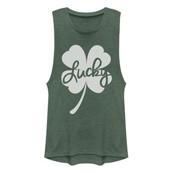 Juniors' Fifth Sun Lucky Shamrock Muscle Tank Top