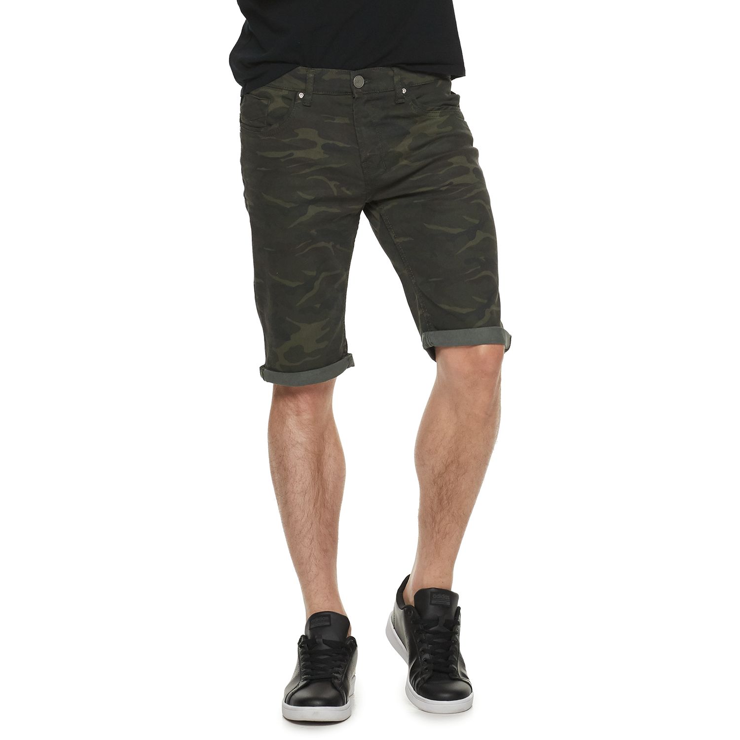 slim fit denim shorts