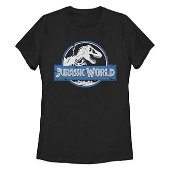 Juniors' Jurassic World Fallen Kingdom Cracked Blue Stone Logo Tee