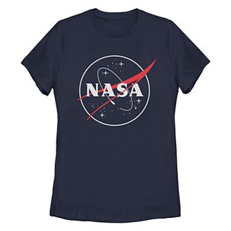 Juniors' NASA Outline Logo Tee