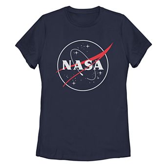 Juniors' NASA Outline Logo Tee