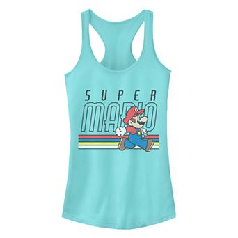 Juniors' Super Mario Bros Retro Side Run Logo Ideal Racerback Tank Top