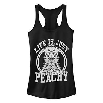 Juniors' Super Mario Bros Life Just Peachy Ideal Racerback Tank Top