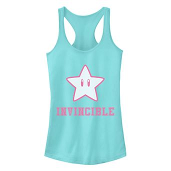Juniors' Super Mario Bros Star Invincible Ideal Racerback Tank Top