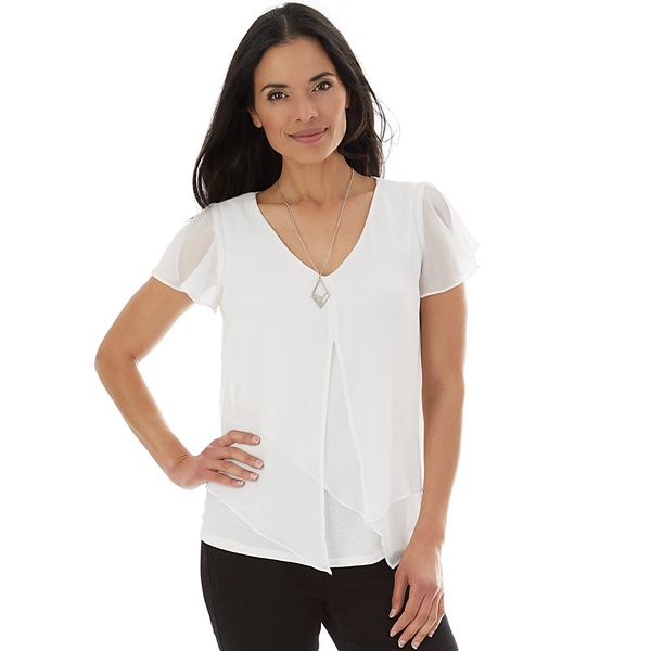 Women's Apt. 9® Asymmetrical Layered Popover & Necklace Set