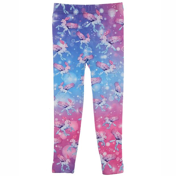 Girls 4-14 Elli by Capelli Star Unicorn Printed Fleece Lined Seamless  Leggings