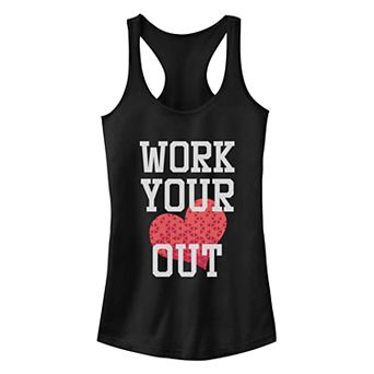 Juniors' Fifth Sun Workout Heart Racerback Tank Top