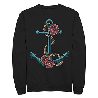 Juniors' Fifth Sun Anchor Rose Tattoo Crew Fleece Sweater