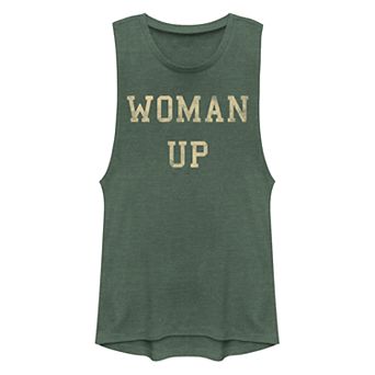 Juniors' Woman Up Muscle Tank Top