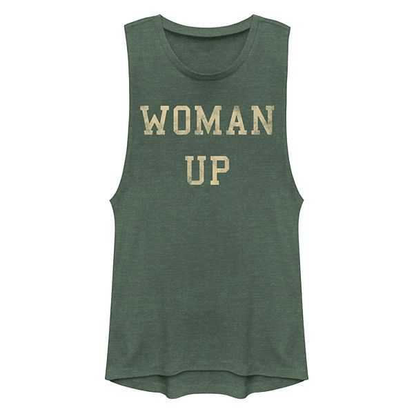 Juniors' Woman Up Muscle Tank Top