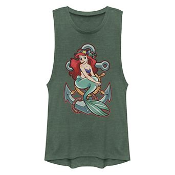 Juniors' Disney's The Little Mermaid Anchor Muscle Tank Top