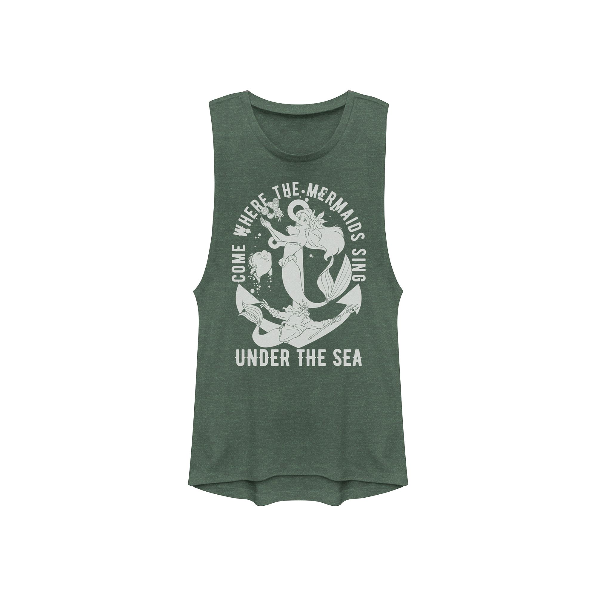 Juniors Disneys The Little Mermaid Hip Mer Muscle Tank Top, Girls, Size: