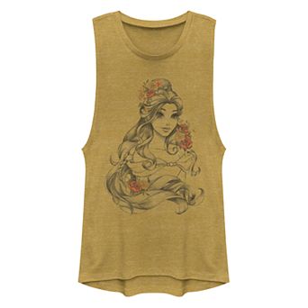 Juniors' Disney's Beauty and the Beast Beauty Flower Muscle Tank Top