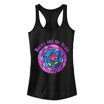 Juniors' Disney's Beauty and the Beast Glass Rose Racerback Tank Top