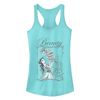Juniors' Disney's Beauty and the Beast Books Racerback Tank Top