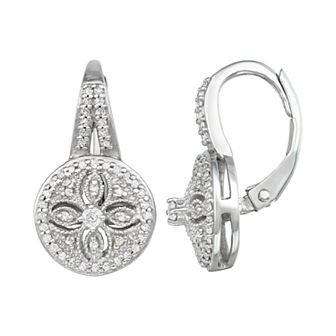 Jewelexcess Sterling Silver 1/4 Carat Diamond Hoop Earrings