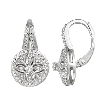 Jewelexcess Sterling Silver 1/4 Carat Diamond Hoop Earrings