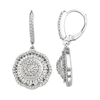 Jewelexcess Sterling Silver 1 Carat Diamond Drop Earrings