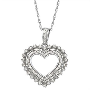 Sterling Silver Diamond Accent Heart Pendant