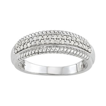 Jewelexcess 1/4 Carat Diamond Sterling Silver Ring