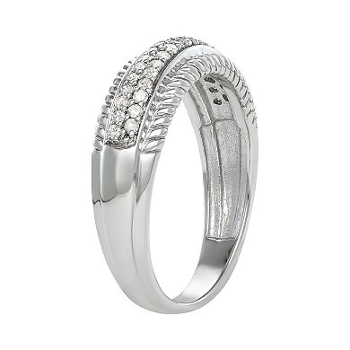 Jewelexcess 1/4 Carat Diamond Sterling Silver Ring