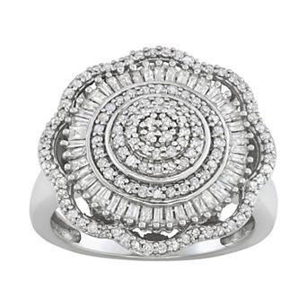 Jewelexcess 1 Carat Diamond Sterling Silver Ring