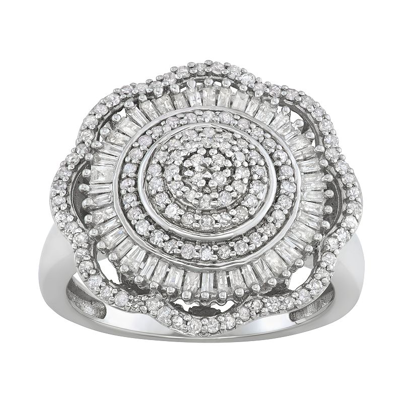 53324083 1 Carat Diamond Sterling Silver Ring, Womens, Size sku 53324083