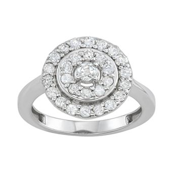 Jewelexcess 1 Carat Diamond Sterling Silver Circle Ring