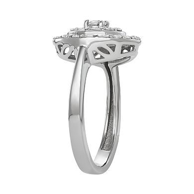 Jewelexcess 1 Carat Diamond Sterling Silver Circle Ring
