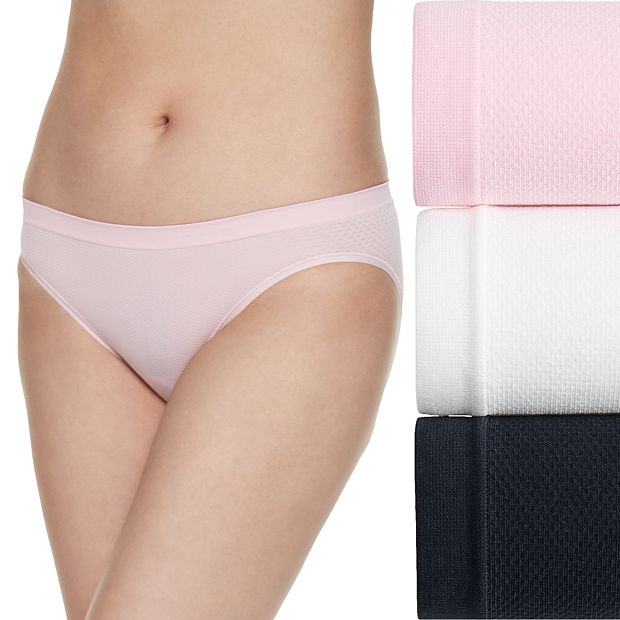 Fruit of the Loom Women's Underwear Breathable Panties (Regular & Plus  Size), Bikini - Seamless Mesh - 3 Pack, 7 