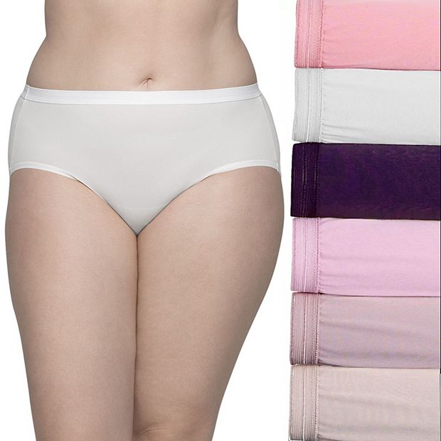 Fit for Me by Fruit of the Loom Women's Plus Size Brief Underwear, 6 Pack