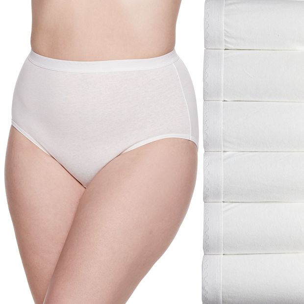 Plus Fruit of the Loom® Fit For Me 6-pack Cotton White Brief Panties 6DBRWKP