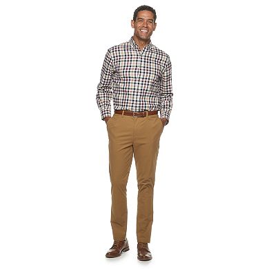 Men's Croft & Barrow® Straight-Fit Easy-Care Stretch Flat-Front Chino Pants