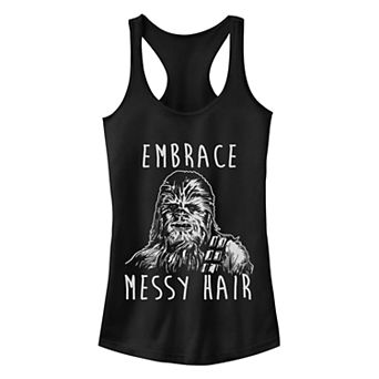 Juniors Star Wars Embrace Hair Racerback Tank Top
