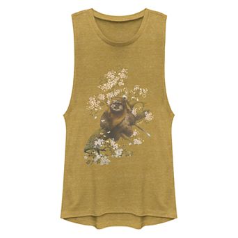 Juniors Star Wars Ewok In The Flowers Muscle Tank Top