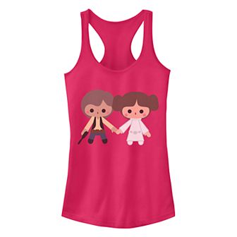 Juniors A New Hope Han Leia Kawaii Racerback Tank Top