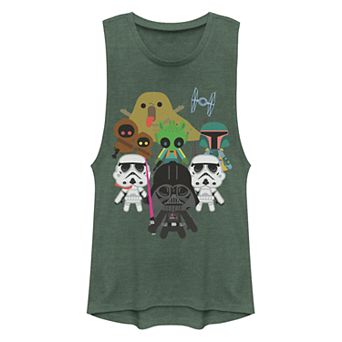 Juniors Star Wars All Villains Kawaii Muscle Tank Top