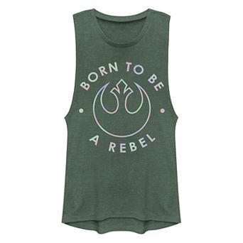 Juniors Star Wars Born To Be A Rebel Muscle Tank Top