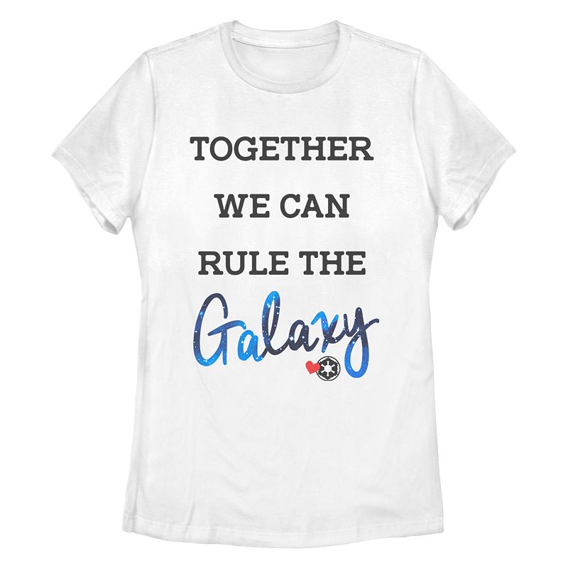 Juniors Star Wars Rule Together Missy Crew Tee, Girls, Size: Small, White