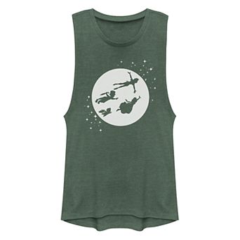 Junior's Tinkerbell Second Star To The Right Muscle Tank Top