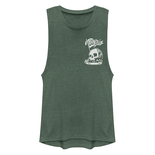 Juniors Tinkerbell Skull Rock Flag Muscle Tank Top