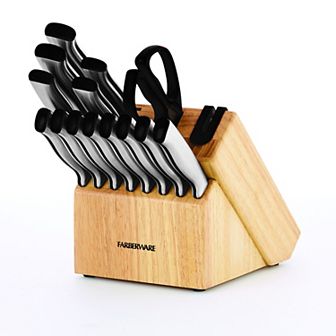 Farberware® Edgekeeper 15 pc Knife Block Set with Built-In Sharpener
