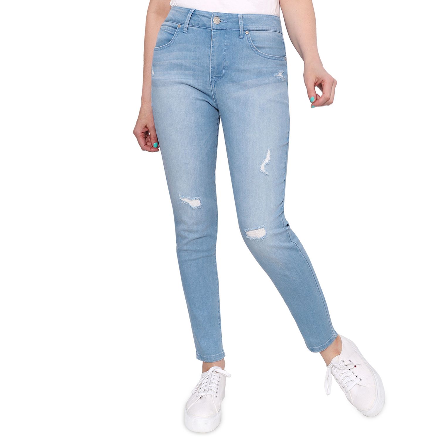 high rise sculpted skinny jeans