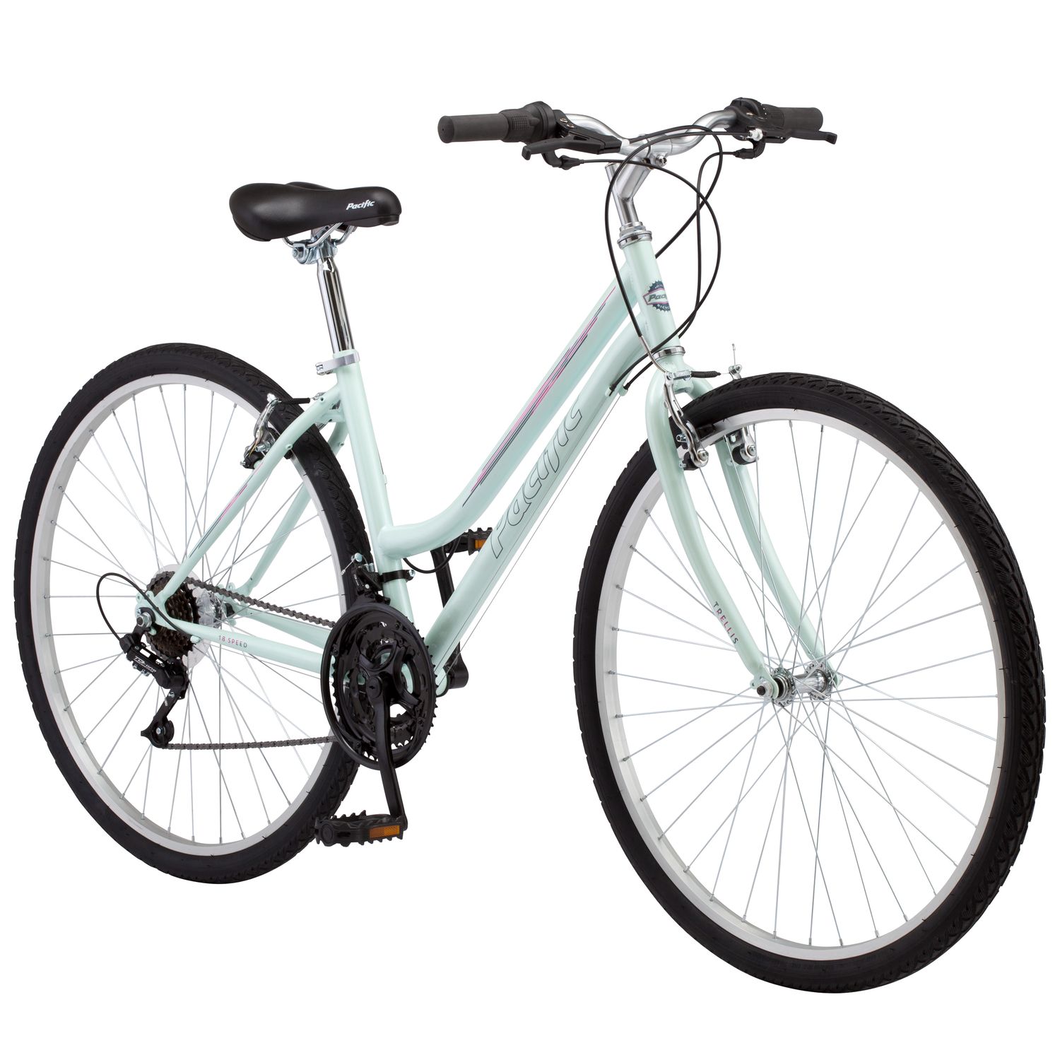 pacific cycle pacific womens trellis hybrid bicycle 264017pb