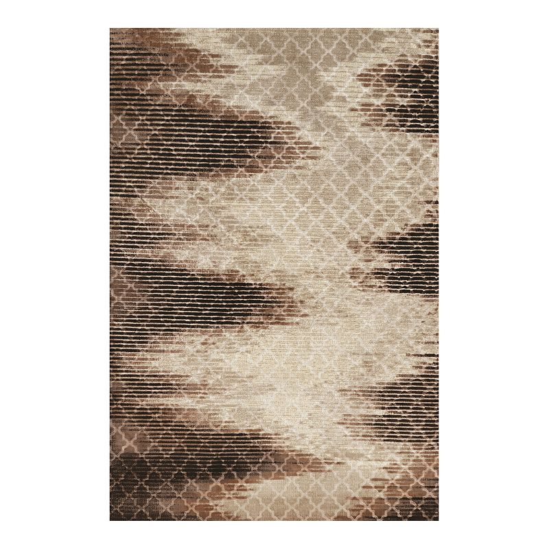 Linon Evolution Distress Trellis III Rug, Brown, 8X10 Ft