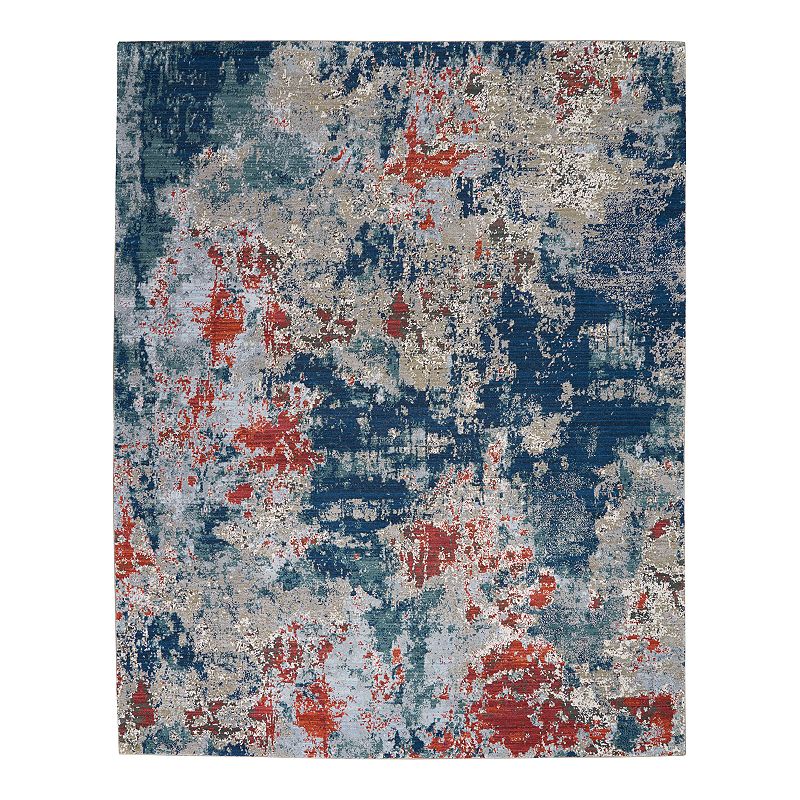 Nourison Artworks Tempo Wool Blend Rug, Blue, 8X10 Ft