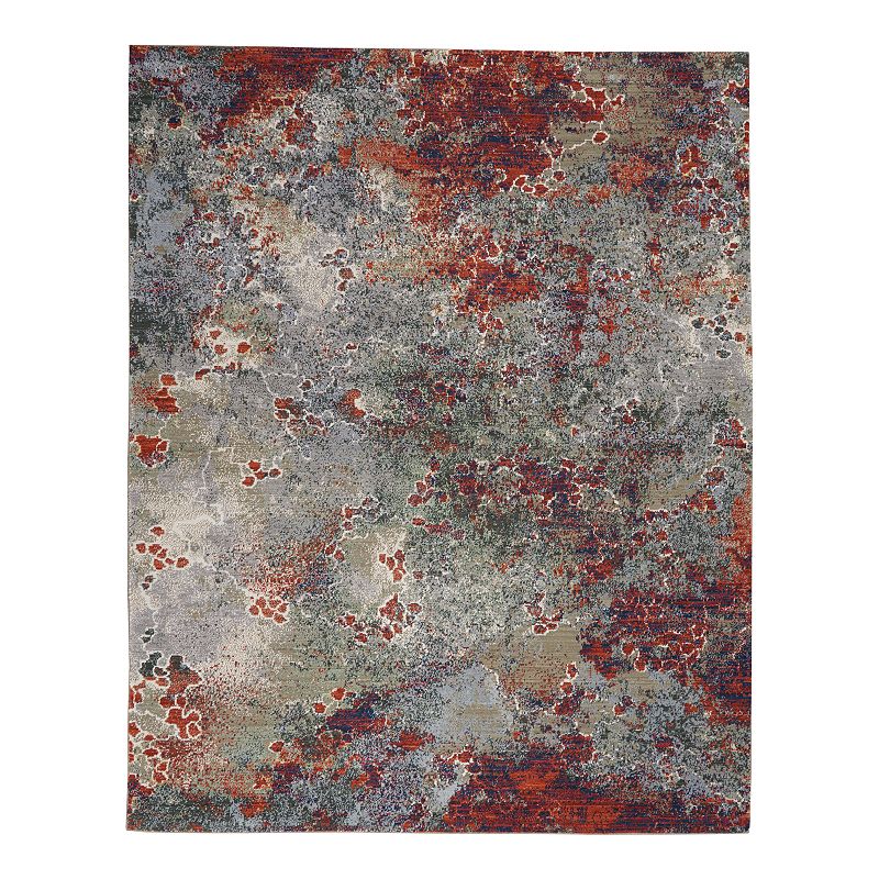 Nourison Artworks Jazz Wool Blend Rug, Lt Green, 8X10 Ft